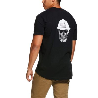 Ariat Work: Rebar Cotton Strong Roughneck Graphic Camisetas Hombre - Negras (SGPHL0187)